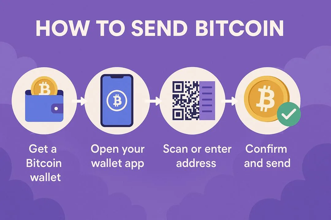 How to send Bitcoin: get a wallet, open the wallet app, scan or enter the address, confirm and send